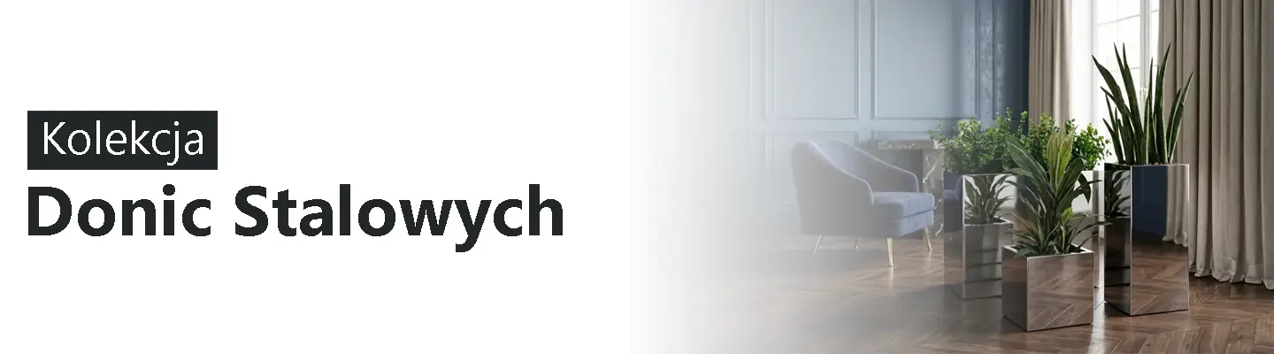 Baner kolekcji doniczek Stalowych