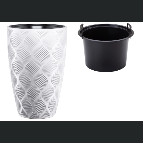 Doniczka Flow Slim 40 h58 + wkład - Biała