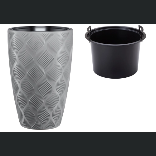 Doniczka Flow Slim 40 h58 + wkład - Platyna