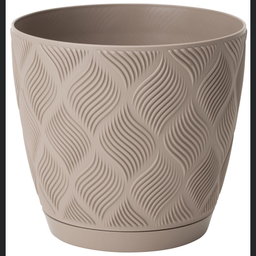 Doniczka FLOW Petit ECO Recycled z podst 13 h12 - Taupe