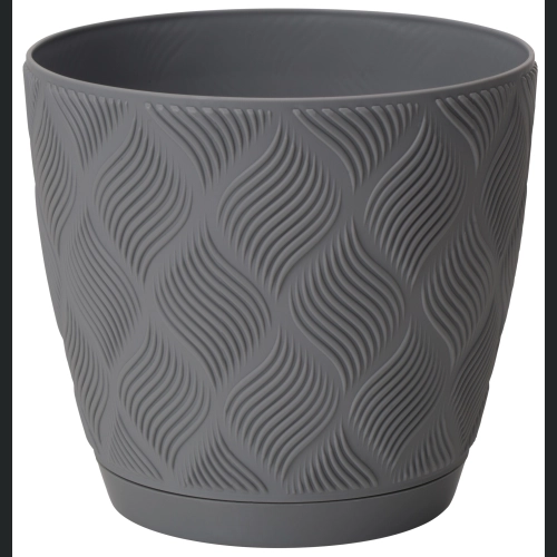 Doniczka FLOW Petit ECO Recycled z podst 15 h14 - Antracyt