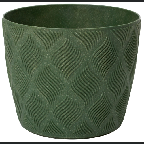 Doniczka osłonka FLOW Petit Eco WOOD 13 h11 - Malachit