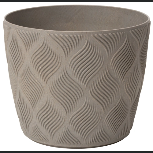 Doniczka osłonka FLOW Petit Eco WOOD 15 h12 - Platyna