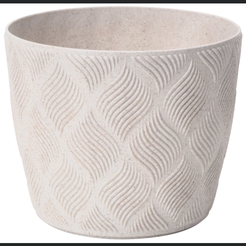 Doniczka osłonka FLOW Petit Eco WOOD 19 h15 - Biała