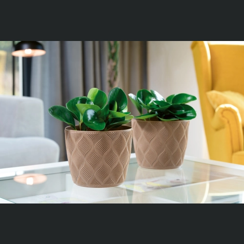 Doniczka osłonka FLOW Petit Eco WOOD 23 h21 - Naturalne drewno
