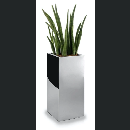 Donica ze stali nierdzewnej MIRROR High Square 30x30 h80 - Lustro