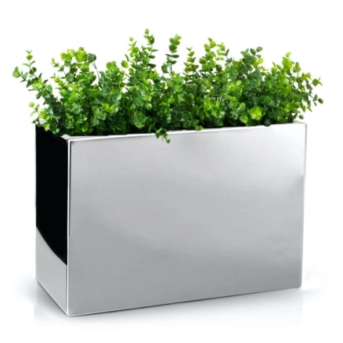 Donica ze stali nierdzewnej MIRROR Rectangle 60x30 h39 - Lustro