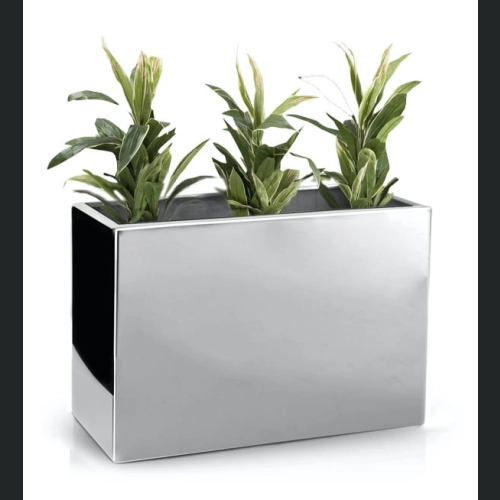 Donica ze stali nierdzewnej MIRROR Rectangle 60x30 h39 - Lustro