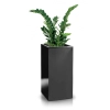 Donica z włókna szklanego FIBERGLASS high square 28x28 h60 - Czarna