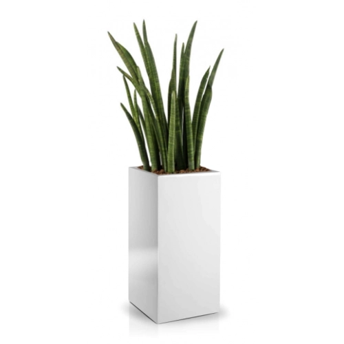 Donica z włókna szklanego FIBERGLASS high square 28x28 h60 - Biała