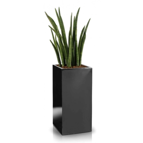 Donica z włókna szklanego FIBERGLASS high square 28x28 h60 - Czarna