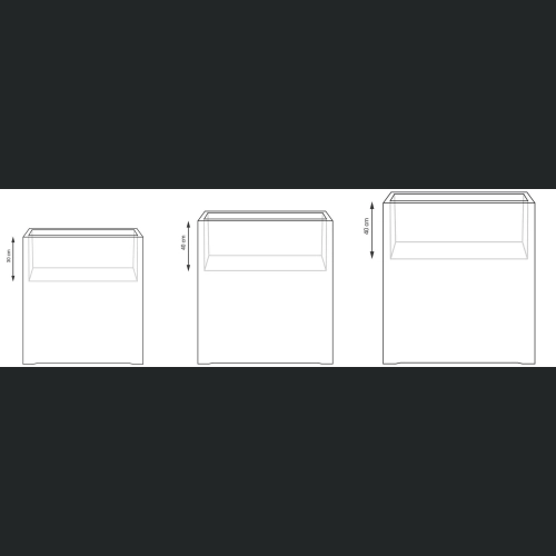 Donica z włókna szklanego FIBERGLASS high rectangle 100x34 h100 - Biała