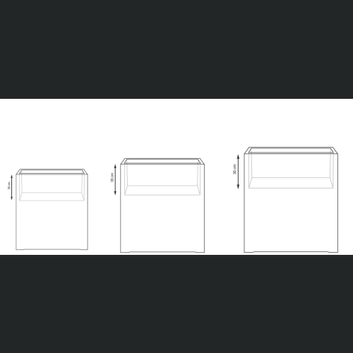 Donica z włókna szklanego FIBERGLASS high rectangle 100x34 h100 - Biała
