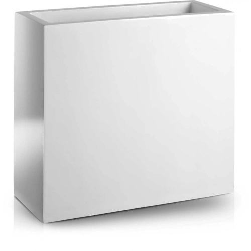 Donica z włókna szklanego FIBERGLASS high rectangle 75x28 h75 - Biała