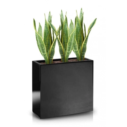 Donica z włókna szklanego FIBERGLASS high rectangle 50x20 h50 - Czarna