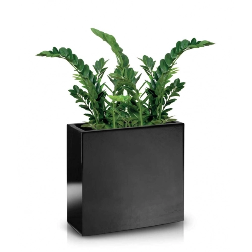 Donica z włókna szklanego FIBERGLASS high rectangle 74x28 h92 - Czarna