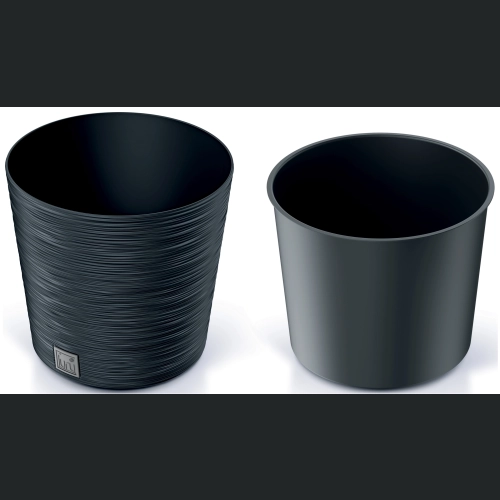 Doniczka FURU Round Low DFR250 25 h25 - Antracytowa