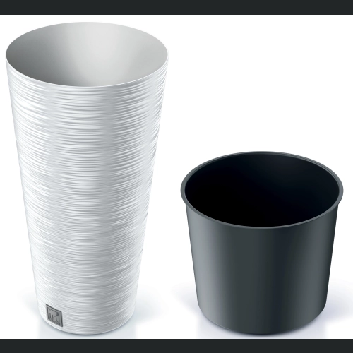 Doniczka FURU Round Slim DFRH300 30 h57 - Biała