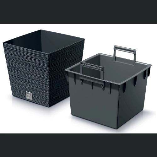 Doniczka FURU Square Low DFS240 24x24 h23 - Antracytowa