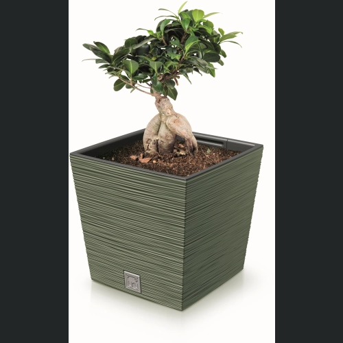 Doniczka FURU Square Low DFS300 30x30 h29 - Ziemisty zielony