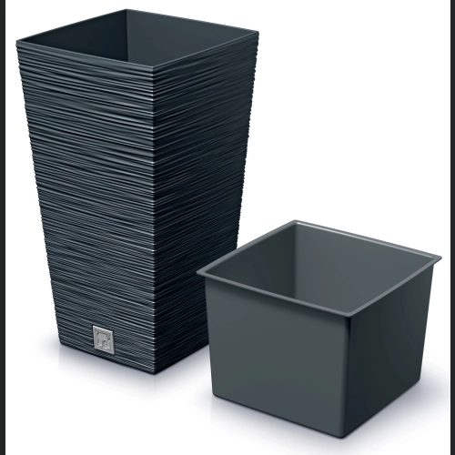 Doniczka FURU Square DFSH200 20x20 h38 - Antracytowa