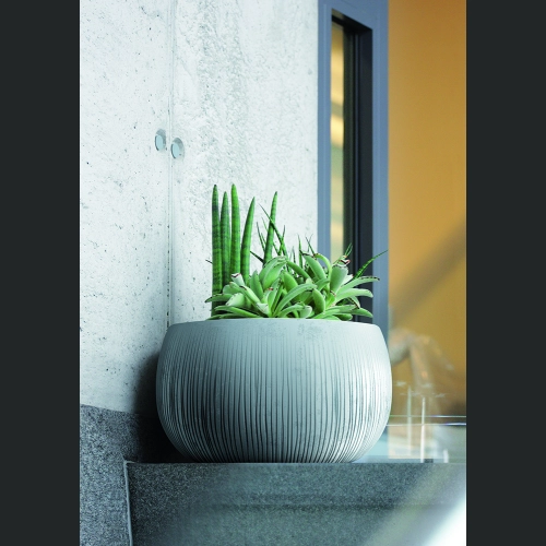 Doniczka Beton Bowl DKB370 37 h22 - Czarny beton