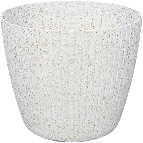 Doniczka osłonka LAMIA Round Eco WOOD DLAM140W 14 h12 - Biała