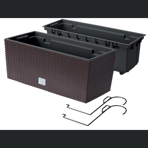 Skrzynka balkonowa Rato rattan DRC400W + haki - Umbra