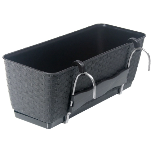 Skrzynka rattan RATOLLA DRL400PW 38x15h14 + haki - Antracyt