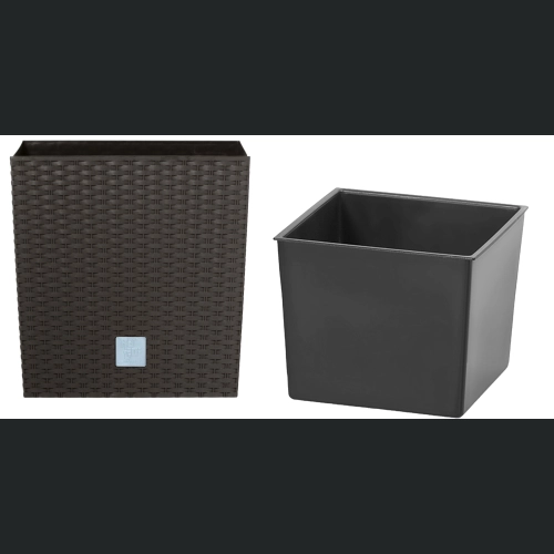 Doniczka rattan Rato Low DRTS225L 22x22 h23 - Umbra