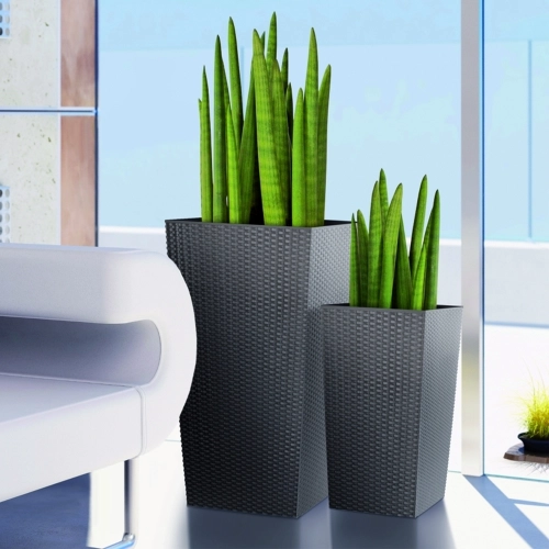 Doniczka rattan Rato Square DRTS265 26x26 h50 Antracyt