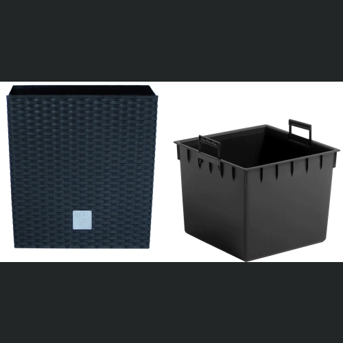 Doniczka rattan Rato Low DRTS400L 40x40 h41 - Antracyt