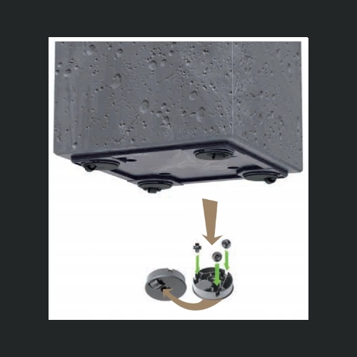Donica Sierra Square Beton Effect DSI400E 40x40 h37 - Czarny beton
