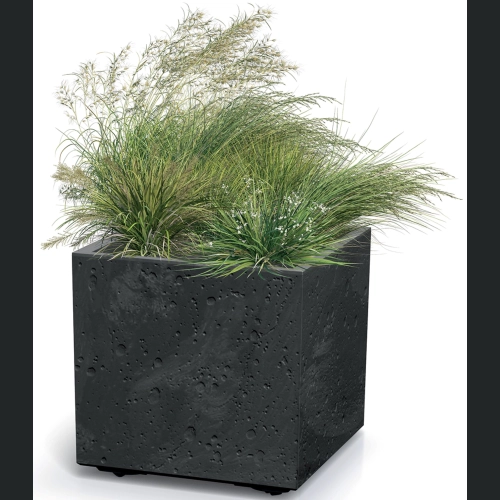 Donica Sierra Square Beton Effect DSI400E 40x40 h37 - Czarny beton