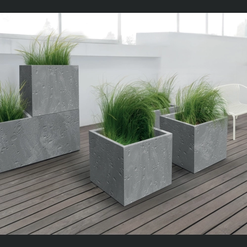 Donica Sierra Case Beton Effect DSI800E 77x39 h37 - Czarny beton