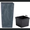 Doniczka Urbi Square Beton Effect DURS400E 40x40 h75 - Antracyt