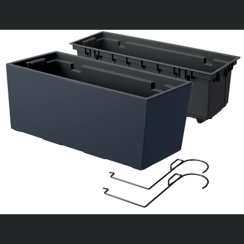 Skrzynka balkonowa Urbi DUC400W + haki - Antracytowa