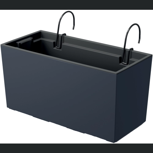 Skrzynka balkonowa Urbi DUC400W + haki - Antracytowa