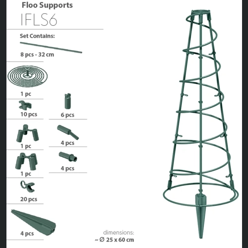 Podpora do roślin FLOO Supports IFLS6 25 h60 - Zielony leśny