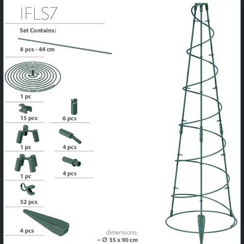 Podpora do roślin FLOO Supports IFLS7 35 h90 - Zielony leśny