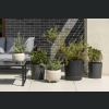 Doniczka donica AURA recycled z podstawką 11 h11 - Czarny beton