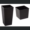 Doniczka Finezja recycled + wkład 25x25 h47 - Czarna rattan