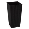 Doniczka Finezja recycled + wkład 25x25 h47 - Czarna rattan
