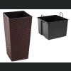 Doniczka Finezja + wkład 40x40 h75 - Mokka rattan
