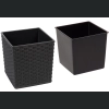 Doniczka Juka recycled + wkład 19x19 h19 - Czarna rattan