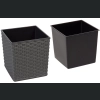 Doniczka Juka + wkład 25x25 h26 - Grafit rattan