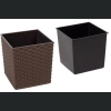 Doniczka Juka + wkład 25x25 h26 - Mokka rattan