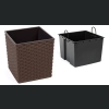 Doniczka Juka + wkład 30x30 h31 - Mokka rattan