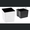 Doniczka Juka + wkład 40x40 h41 - Biała rattan