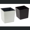 Doniczka Juka recycled + wkład 25x25 h26 - Krem dłuto